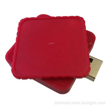 Rectangle Twister/Swivel USB Flash Drive with Plug-and-play Function